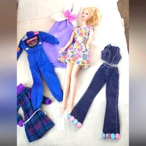 Lot of Barbie Brand Barbie clothes and Mattel Barbie.